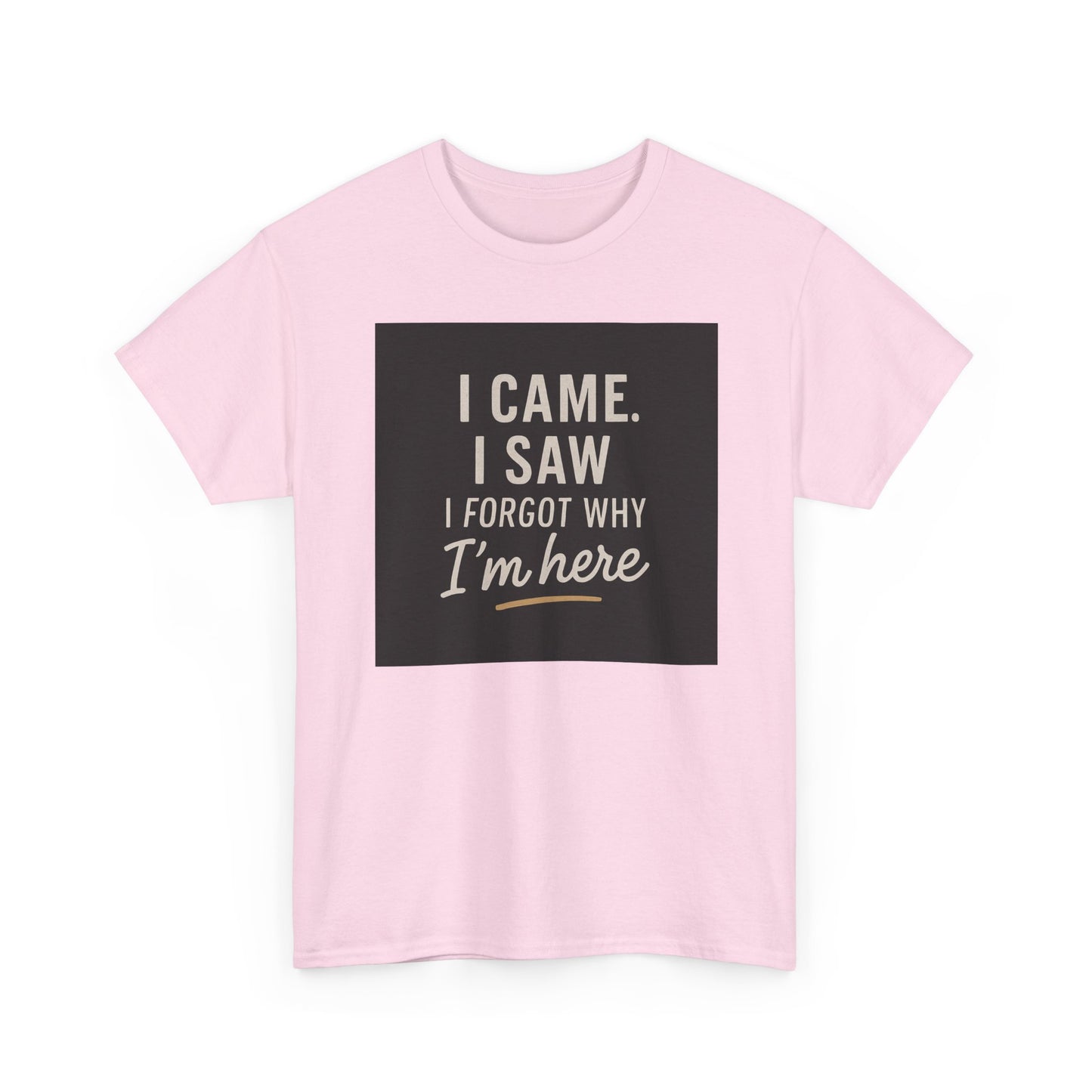 Funny Graphic Tee — “I Came. I Saw. I Forgot Why I’m Here” Cotton T-Shirt
