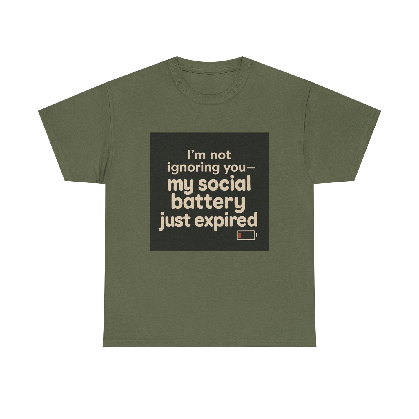 T-Shirt — "My Social Battery Just Expired" Funny Introvert Tee