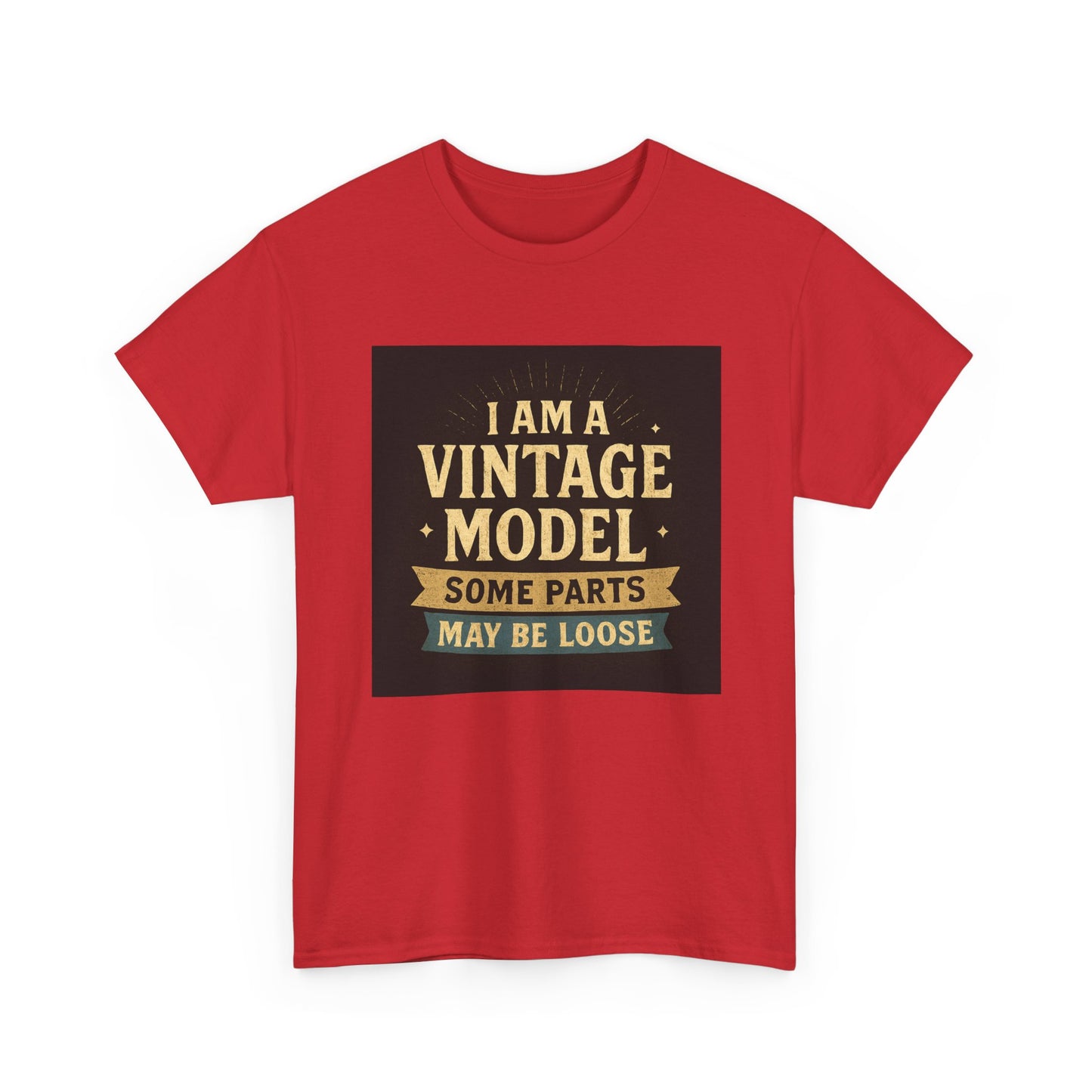 Vintage Model Tee — "I Am a Vintage Model, Some Parts May Be Loose" Funny Retro Graphic T-Shirt