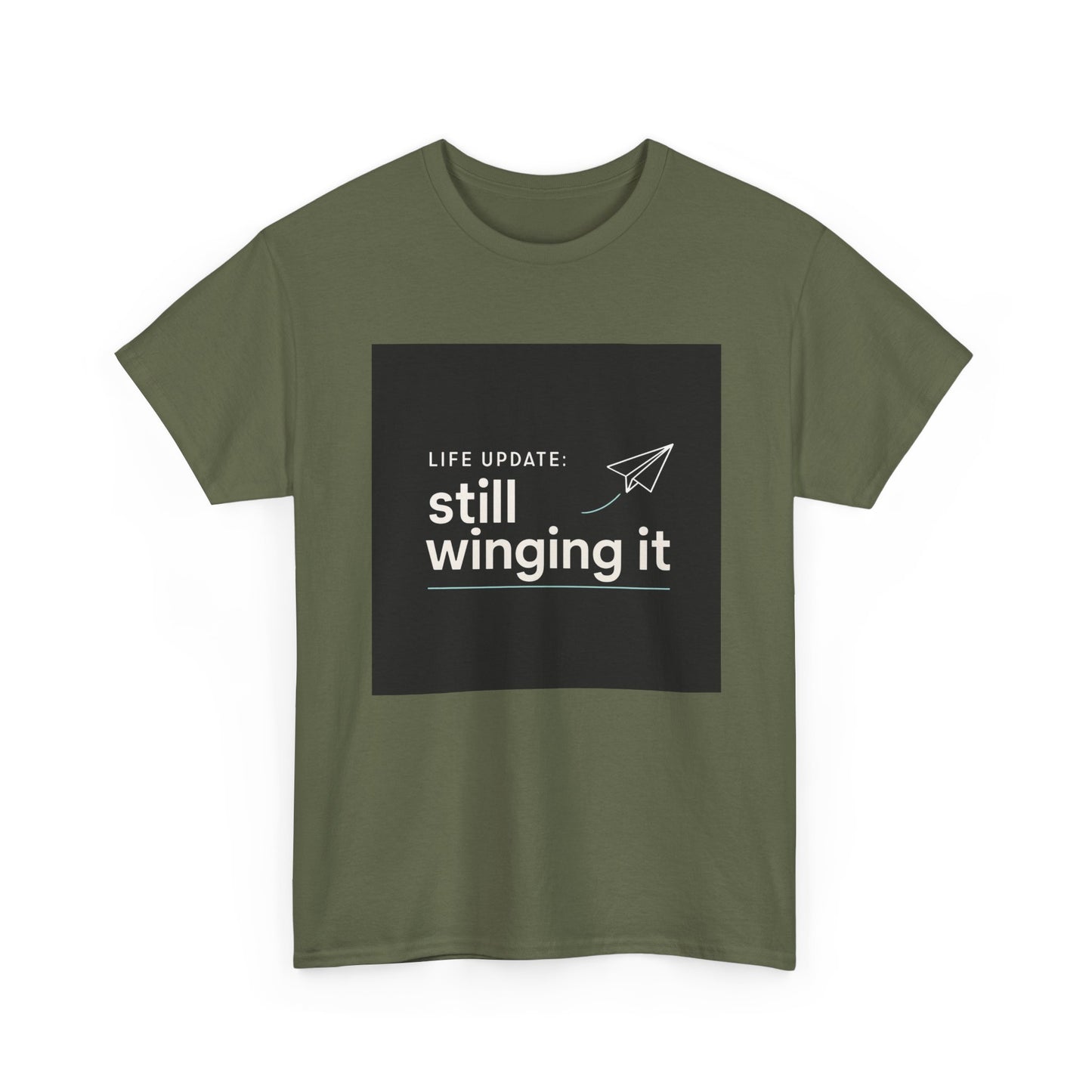 Still Winging It T-Shirt – Funny Paper Airplane Graphic Tee