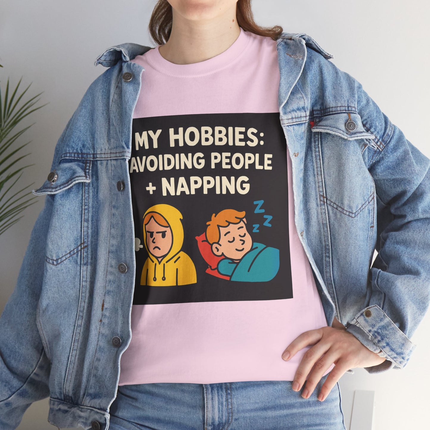 My Hobbies: Avoiding People + Napping T-Shirt — Funny Introvert Tee