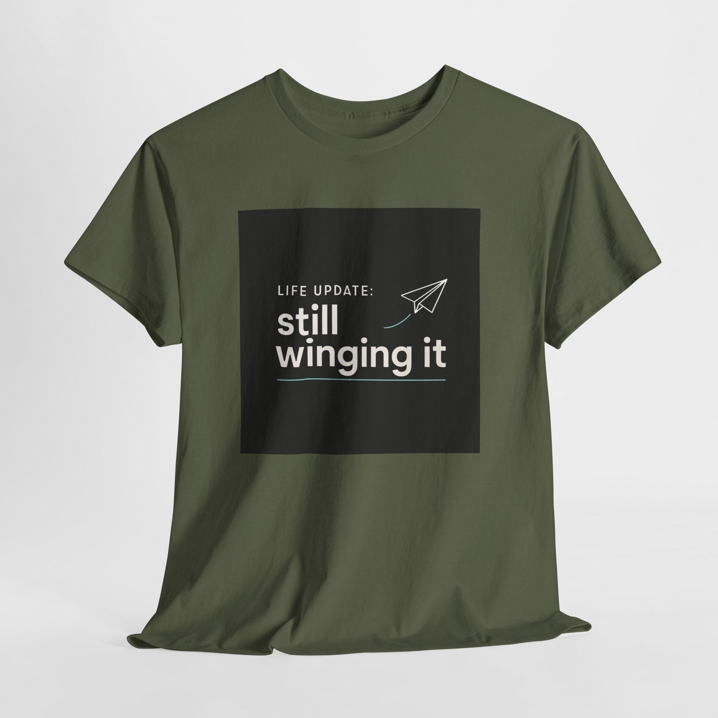Still Winging It T-Shirt – Funny Paper Airplane Graphic Tee