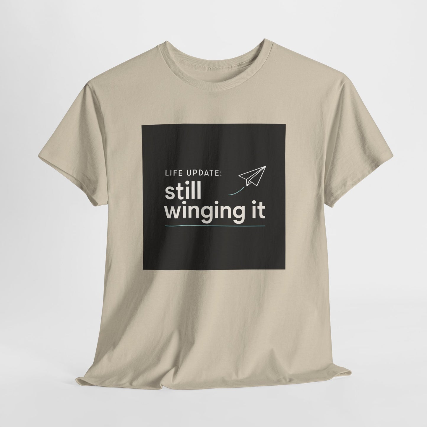 Still Winging It T-Shirt – Funny Paper Airplane Graphic Tee