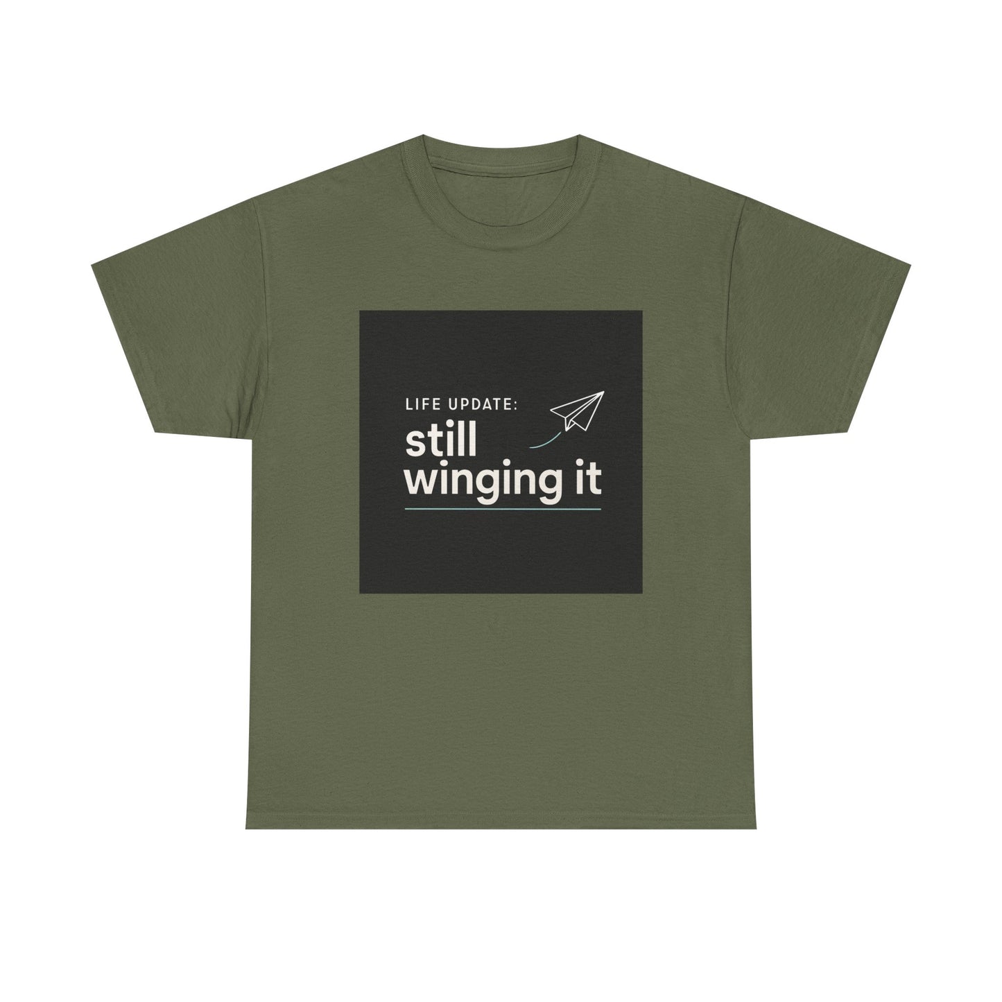Still Winging It T-Shirt – Funny Paper Airplane Graphic Tee