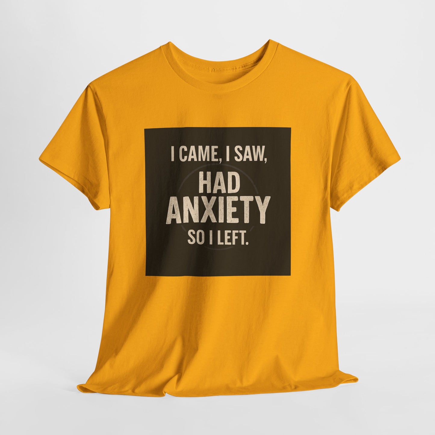 Funny Anxiety T-Shirt — "I Came, I Saw, Had Anxiety So I Left" Graphic Tee