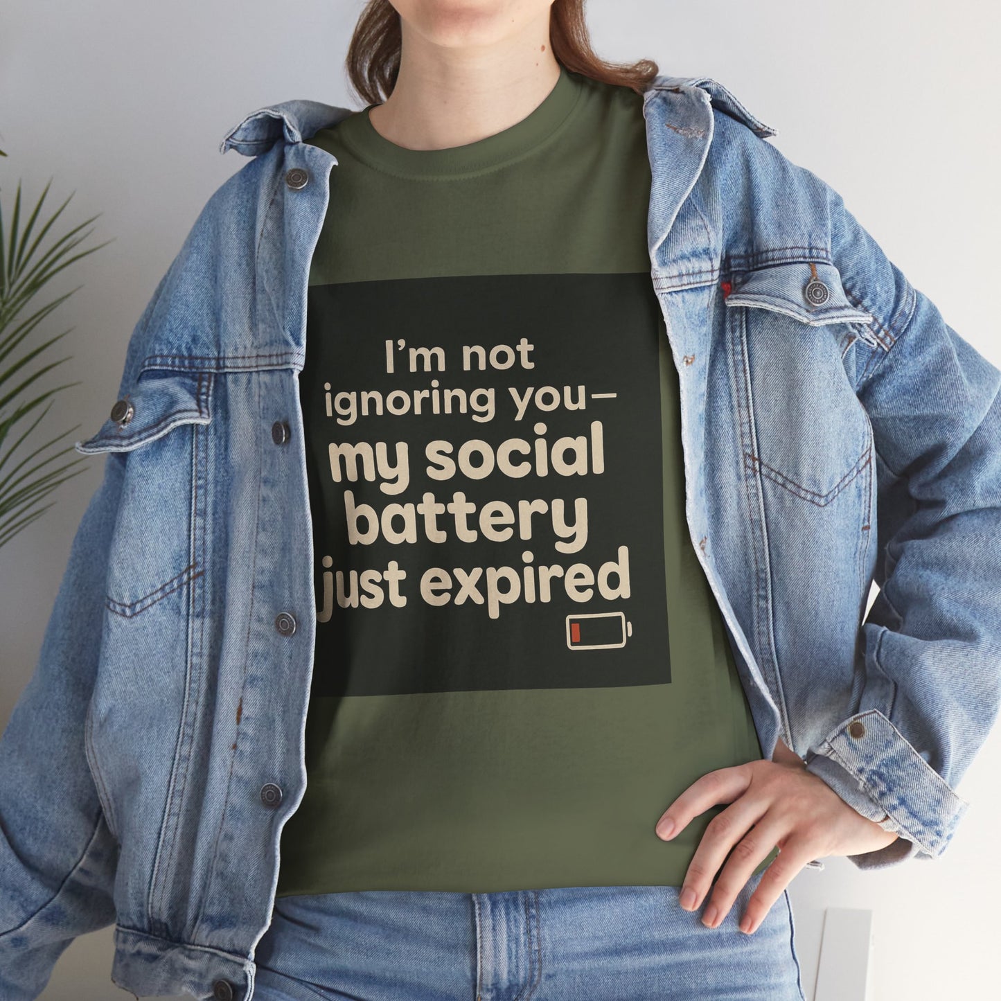 T-Shirt — "My Social Battery Just Expired" Funny Introvert Tee