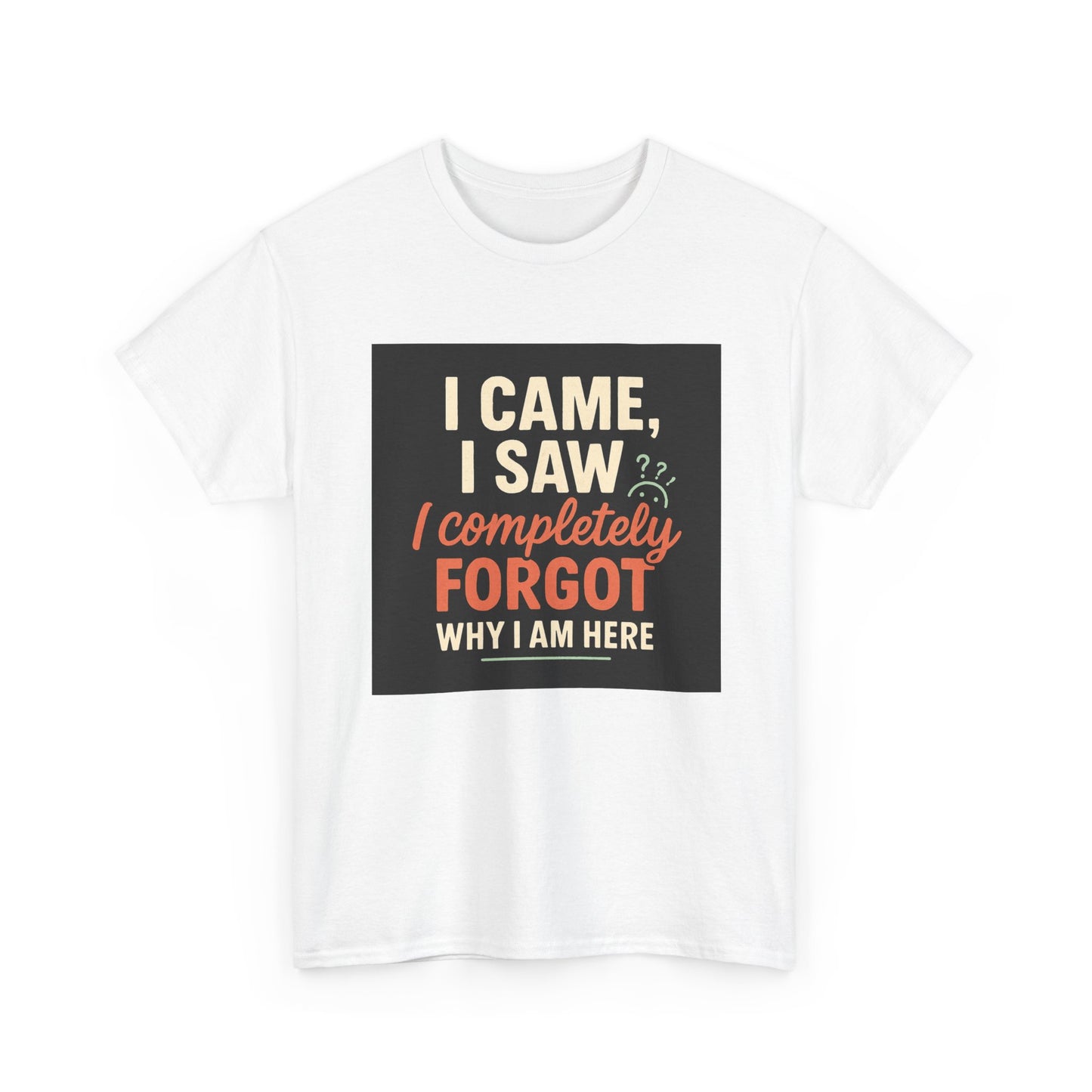 Funny Graphic Tee — “I Came. I Saw. I Forgot Why I’m Here” Cotton T-Shirt