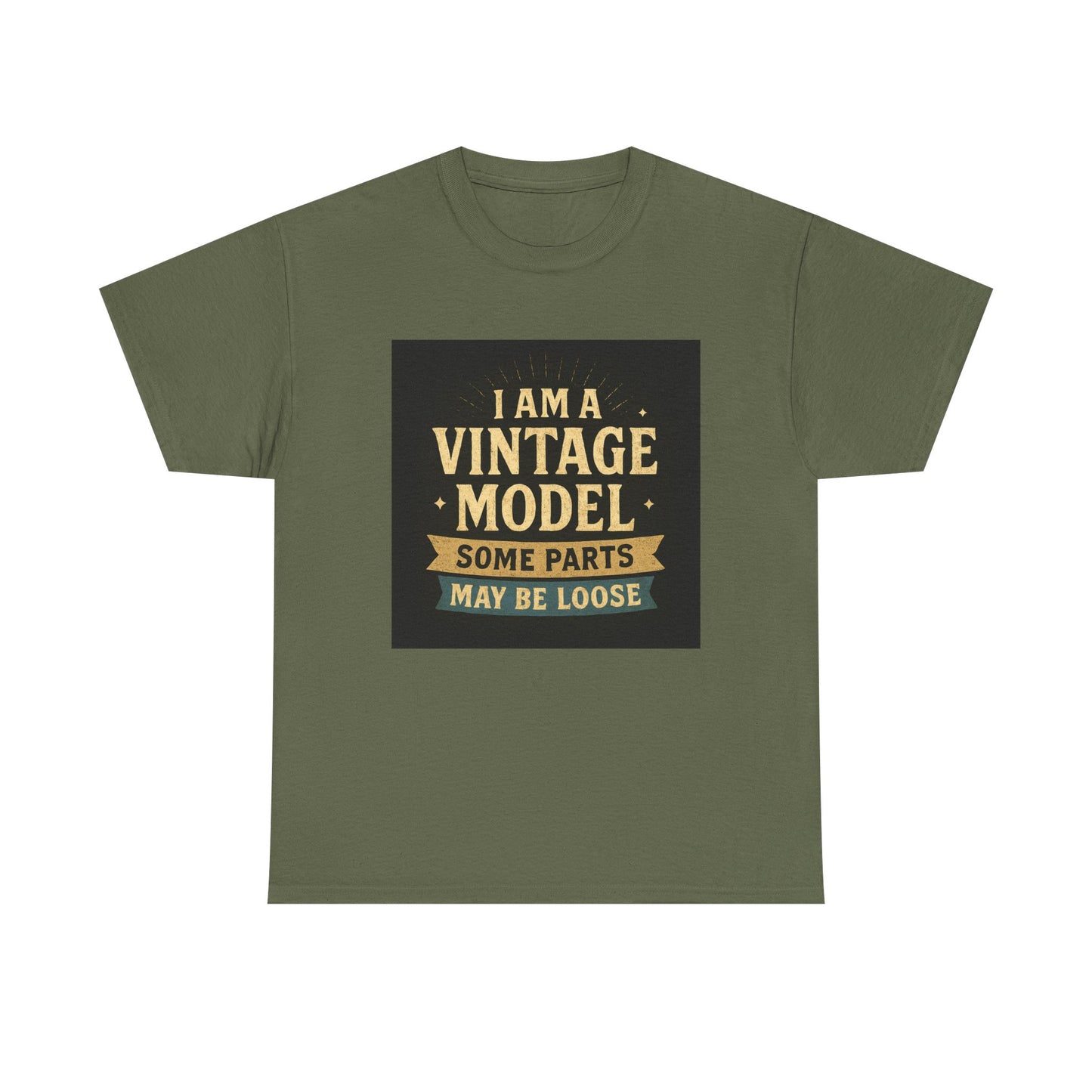 Vintage Model Tee — "I Am a Vintage Model, Some Parts May Be Loose" Funny Retro Graphic T-Shirt