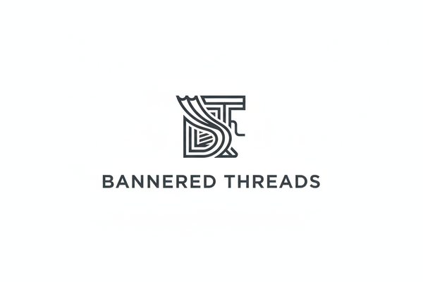Make me a minimalist Logo for "Bannered Threads" must be minimalist, edgy, and look trendy